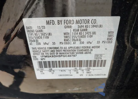 2023 Ford Explorer Xlt from USA, damaged, VIN 1FMSK8DH5PGC40787